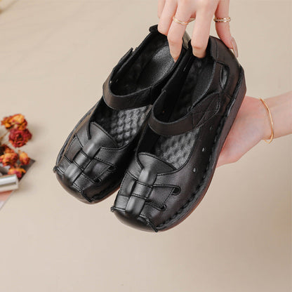 Zapatos retro de plataforma de cuero con superposiciones