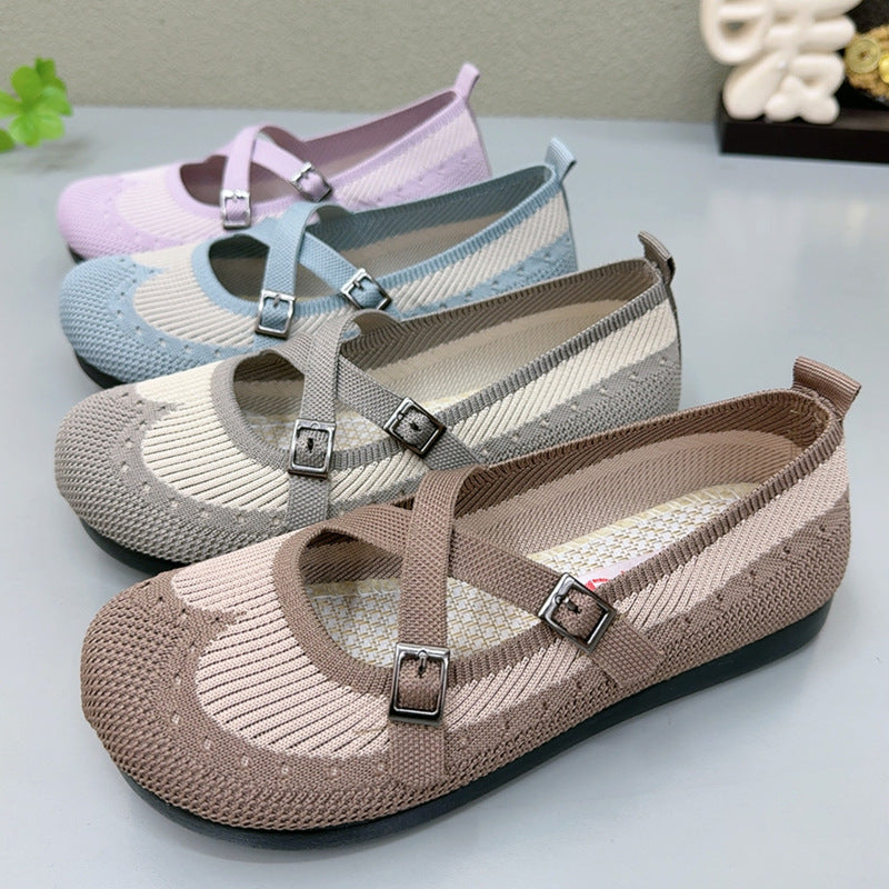 Zapatos de malla con cordones estilo Chanel