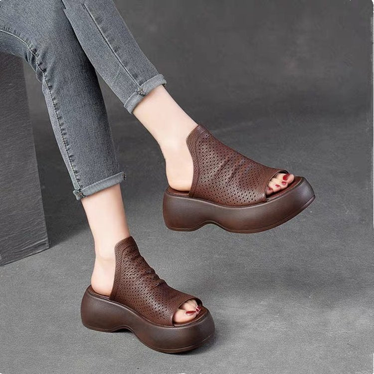 Sandalias de plataforma transpirables