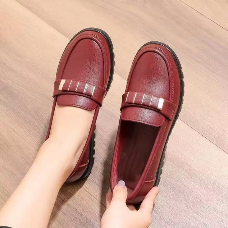 Zapatos de madre de cuatro piezas con punta redonda