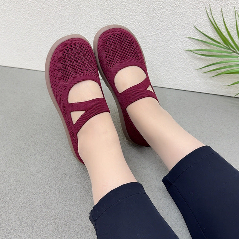 Zapatos de malla con cordones huecos