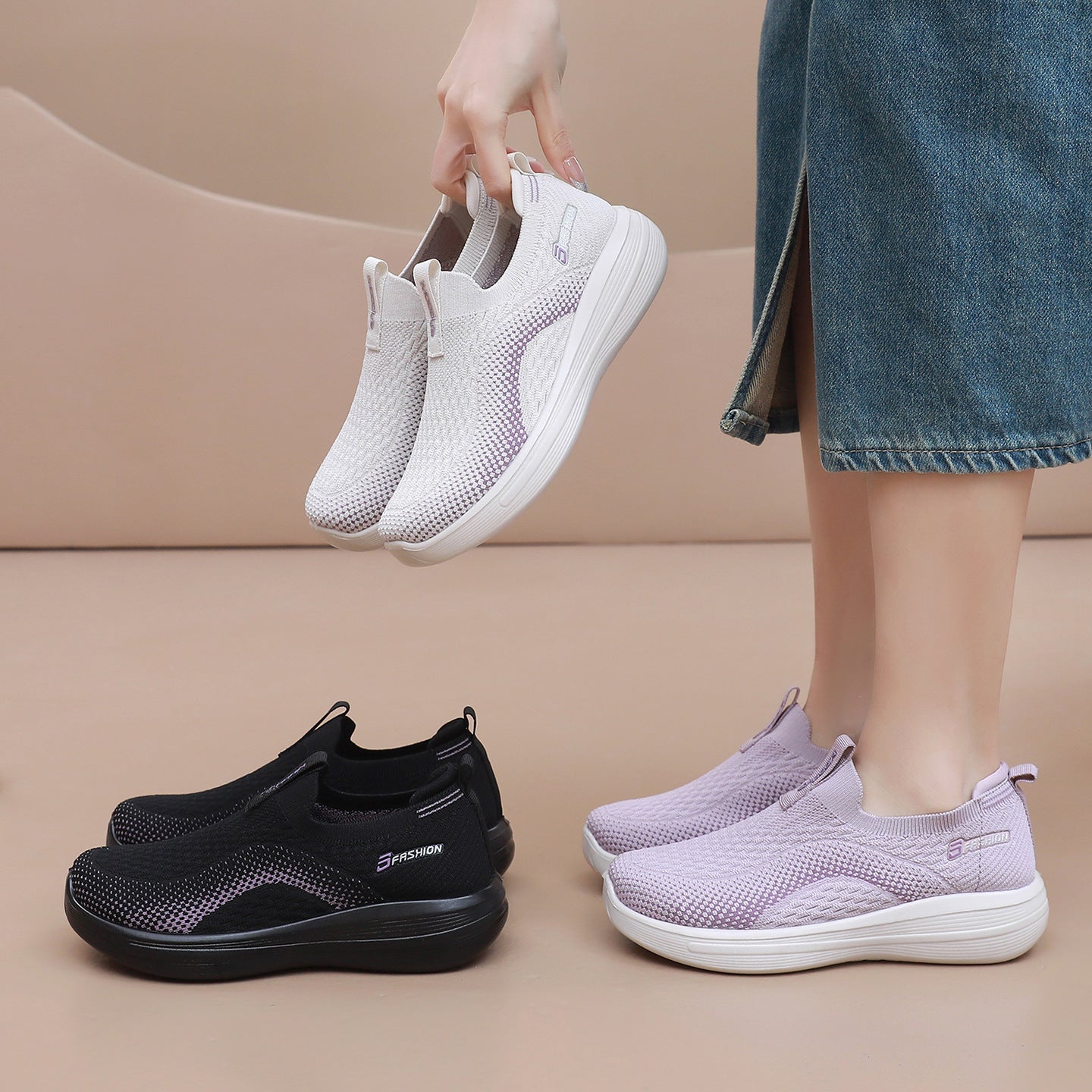 Zapatos tejidos sin cordones