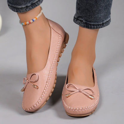 Zapatos planos con lazo de color liso