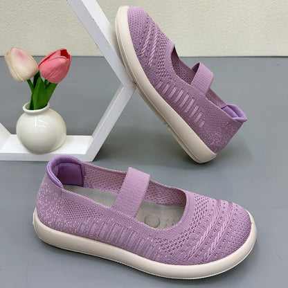 Zapatos de malla con cordones y rayas verticales
