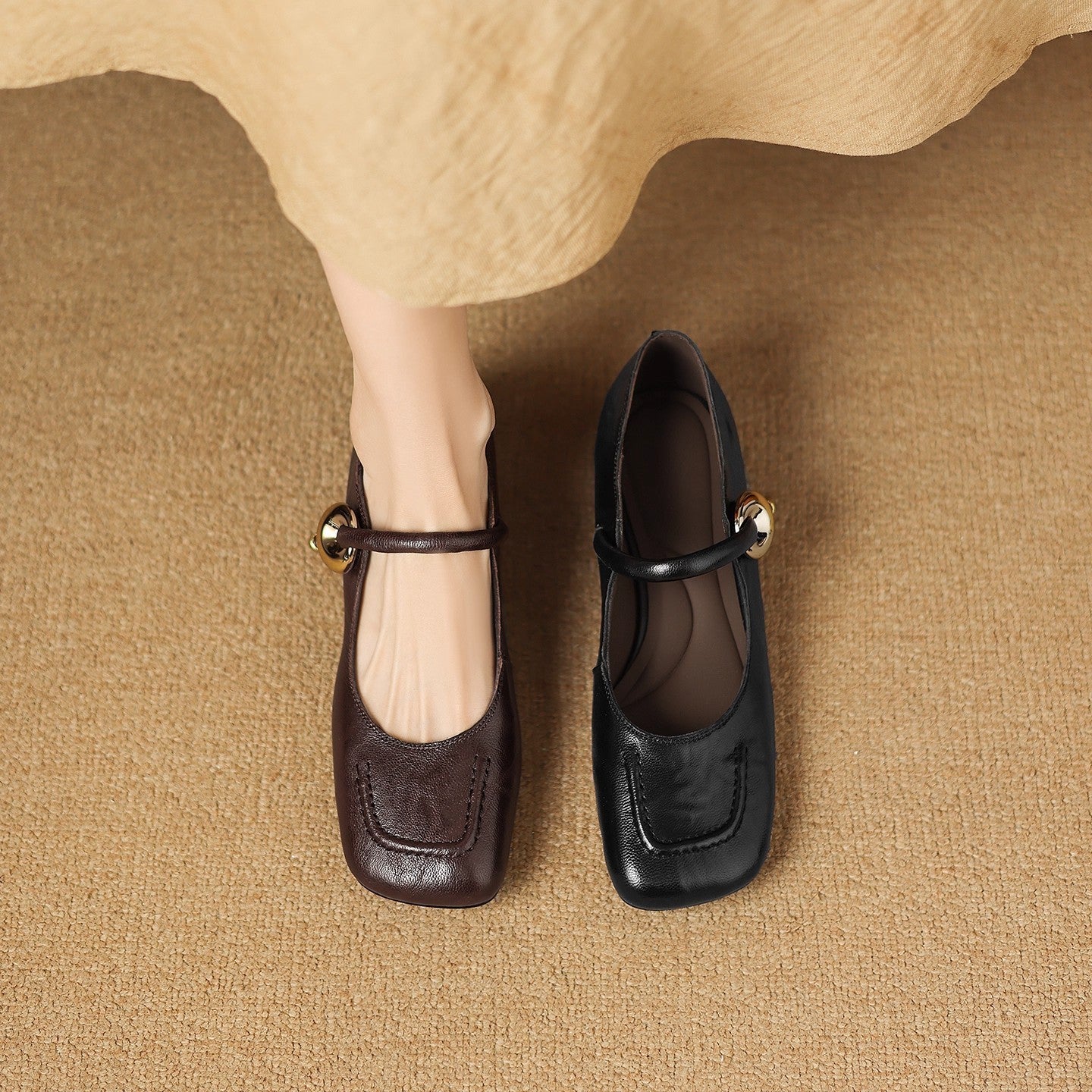 100% piel auténtica, nuevos zapatos bailarina planos de cuero suave, suela blanda cómoda que no roza los pies