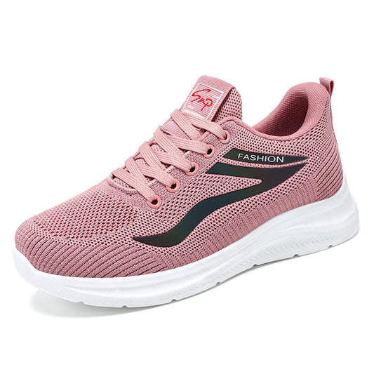 Zapatos casuales de suela suave de punto transpirable para mujer