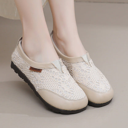 Zapatos mujeres nuevos zapatos de encaje de primavera 2025 zapatos individuales ligeros con un pedal zapatos de pescador