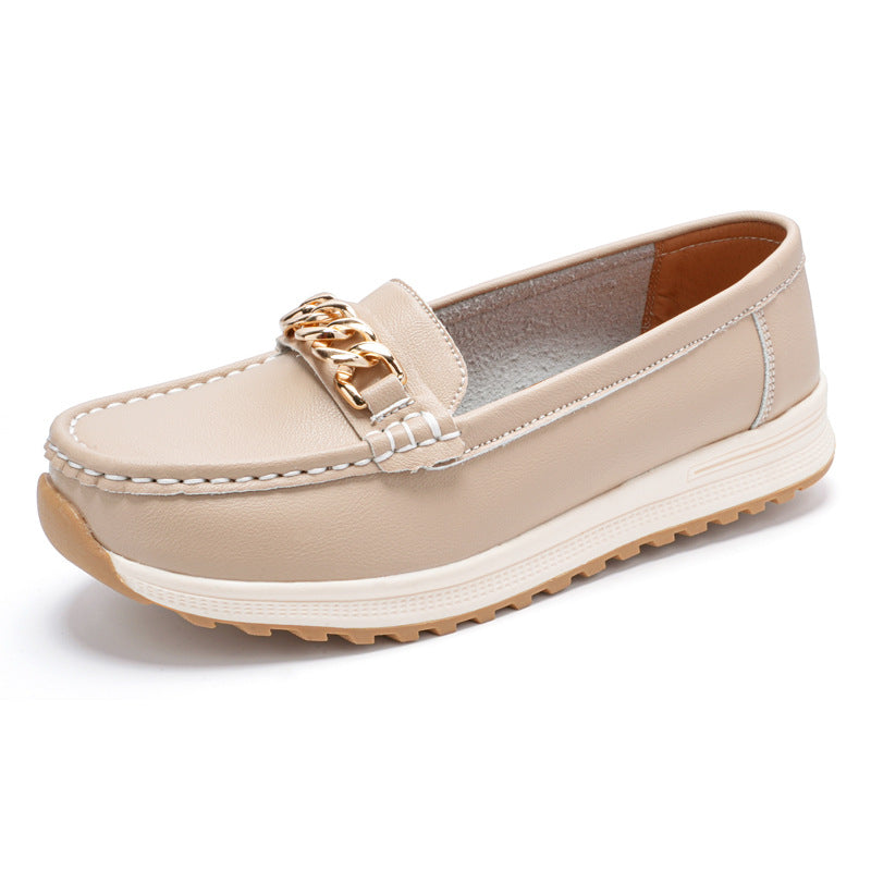 Zapatos de cuero cómodos de corte bajo