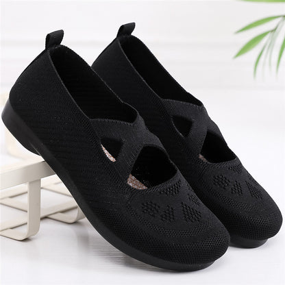 Zapatos de malla sin cordones con tiras cruzadas