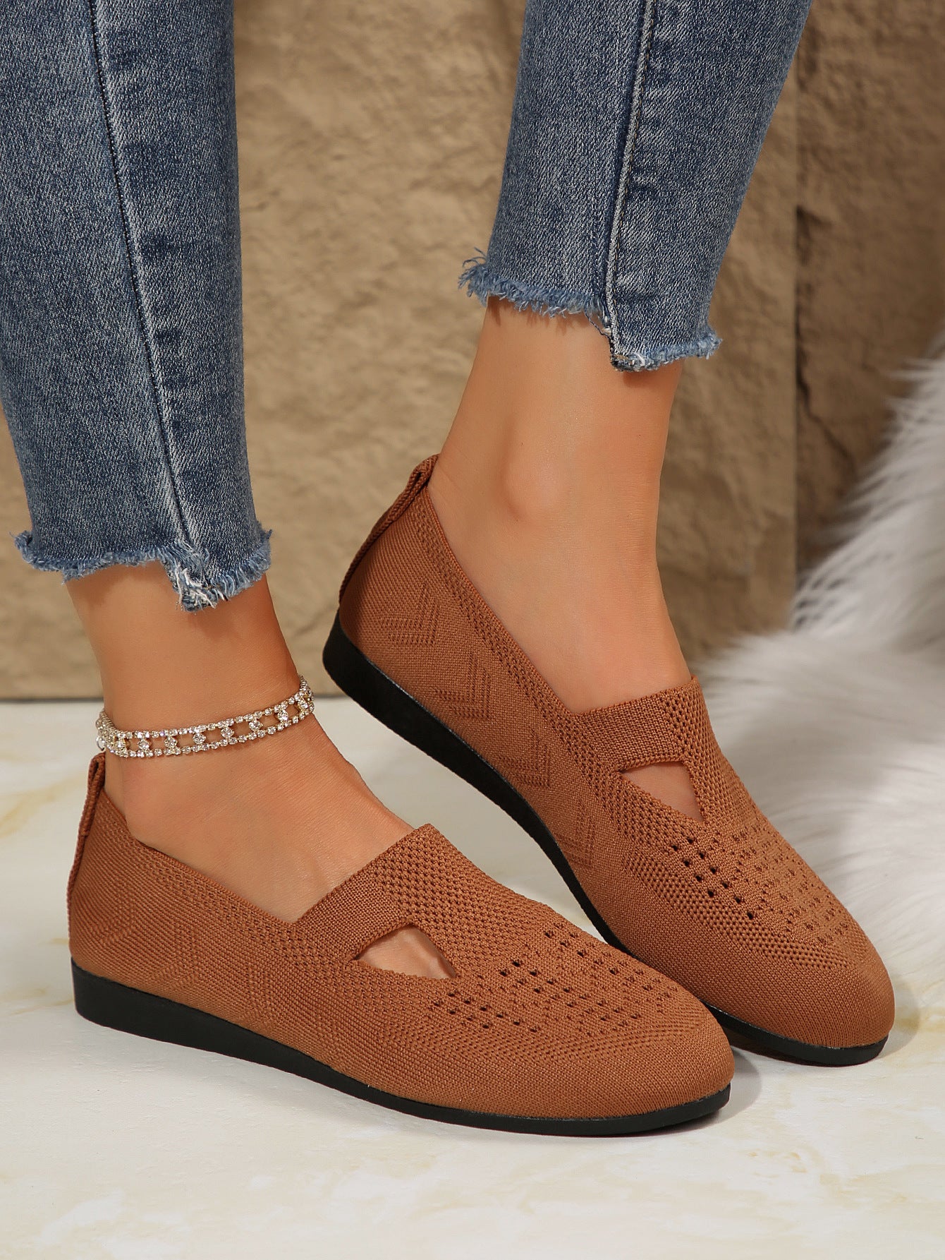 Zapatos de malla de suela fina y doble hueco