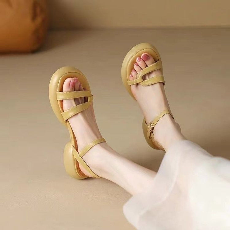 Sandalias Mujer Punta Redonda Verano Nueva Colección