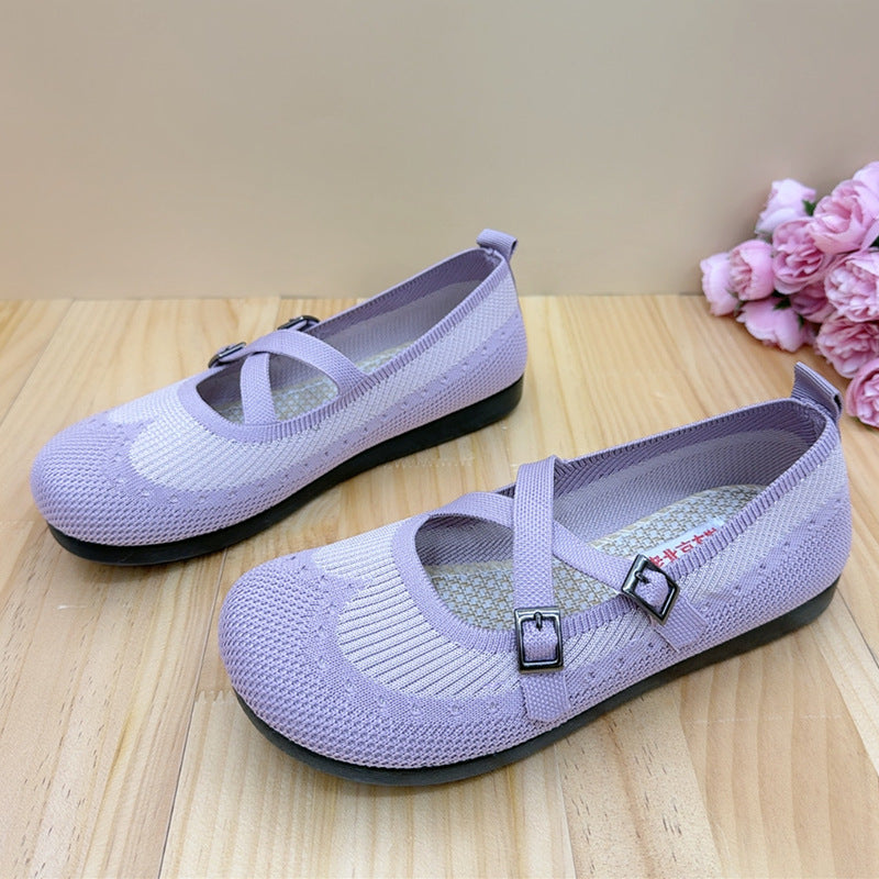 Zapatos de malla con cordones estilo Chanel