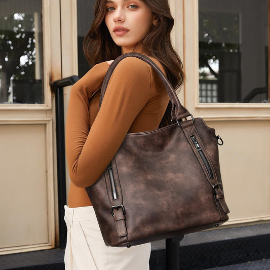 Bolsa Tote para Mujer Elegante y Espaciosa con Cierres Decorativos