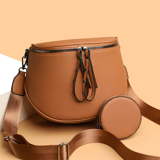 Bolso de hombro de cuero impermeable de gran capacidad para mujer 2026, bolso bandolera portátil y de moda