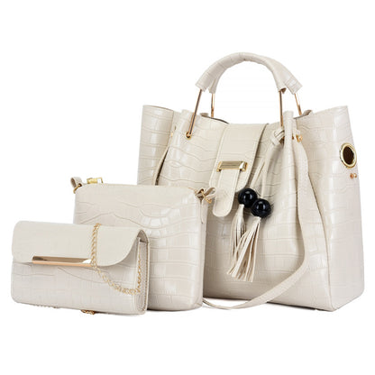 🔥 Compra uno y llévate tres-Nuevo conjunto de tres bolsos con estampado de cocodrilo