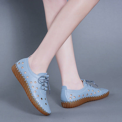 Zapatos planos de piel de vaca