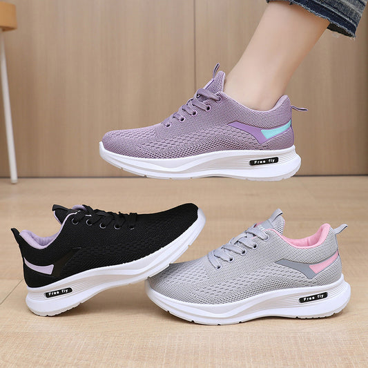 Zapatillas deportivas básicas de suela blanda para mujer