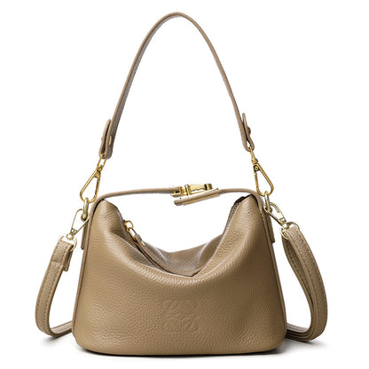 Nuevo bolso premium para mujer de cuero genuino liso con cierre de cerradura