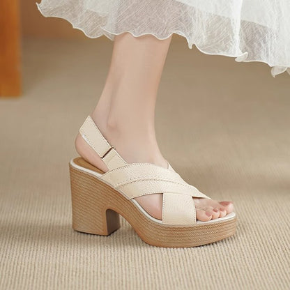 Sandalias de tacón alto con plataforma y punta abierta