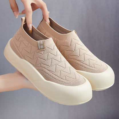 Zapatos de mujer de malla con suela gruesa