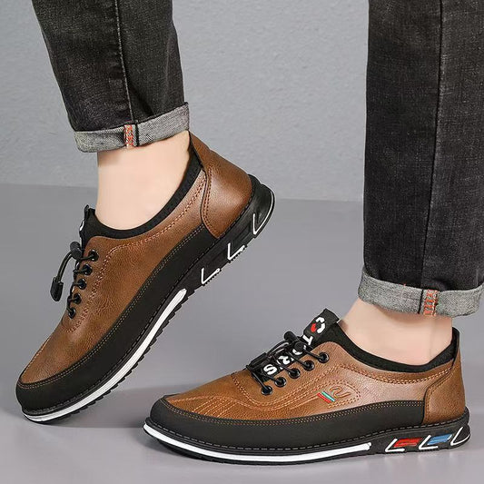 Zapatos casuales de piel de alta calidad con rayas de colores