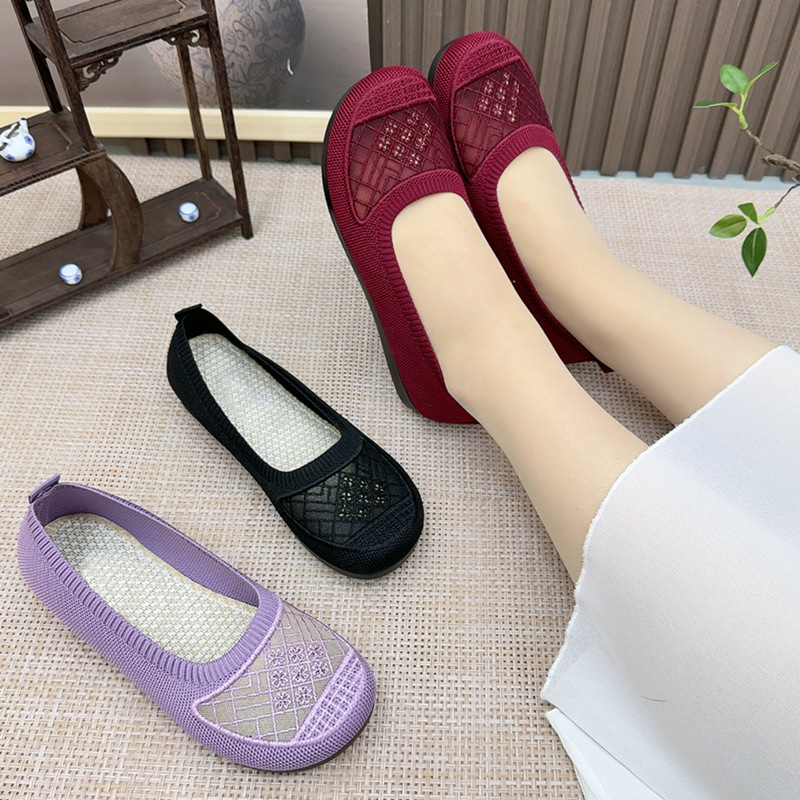 Zapatos de malla sin cordones con forma de diamante