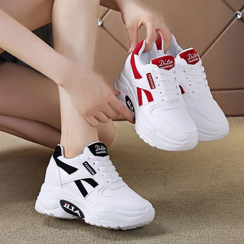 Zapatos casuales ortopédicos de plataforma de cuero