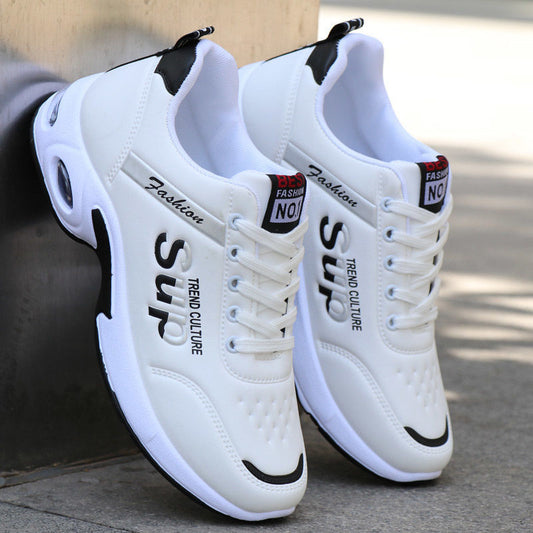 Zapatos deportivos casuales de cuero para hombre 2025