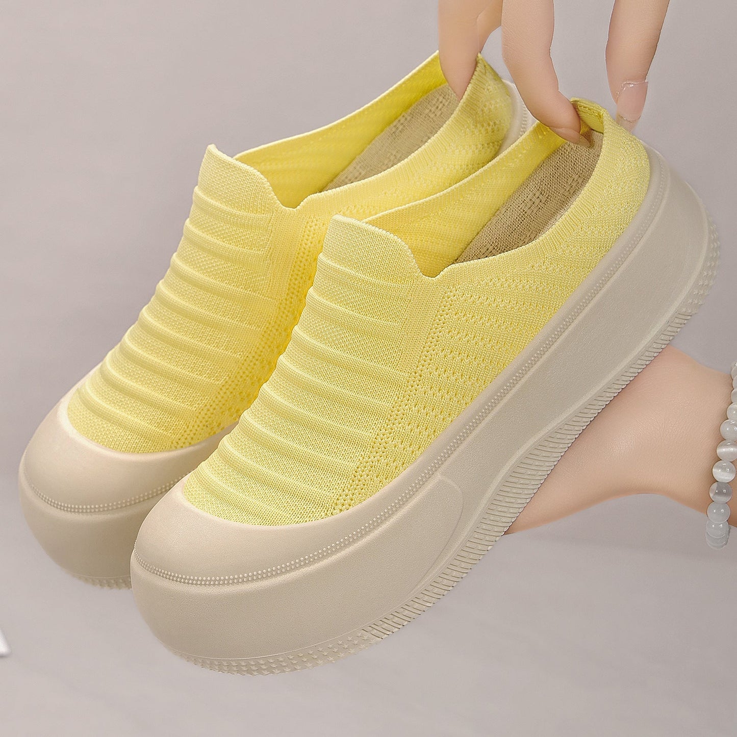 Sandalias de plataforma de malla