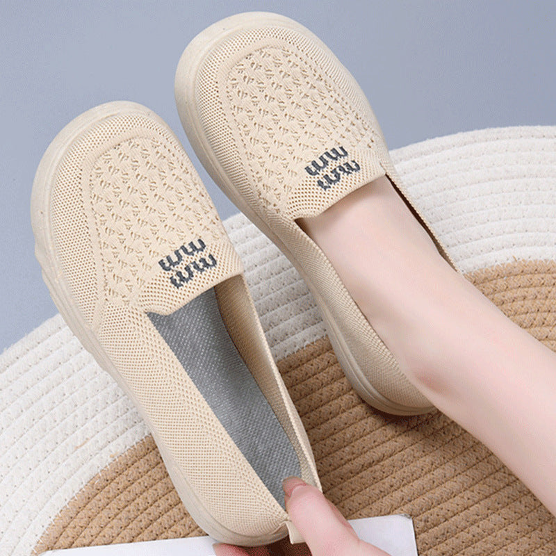 Zapatos de malla transpirables y cómodos con punta redonda.