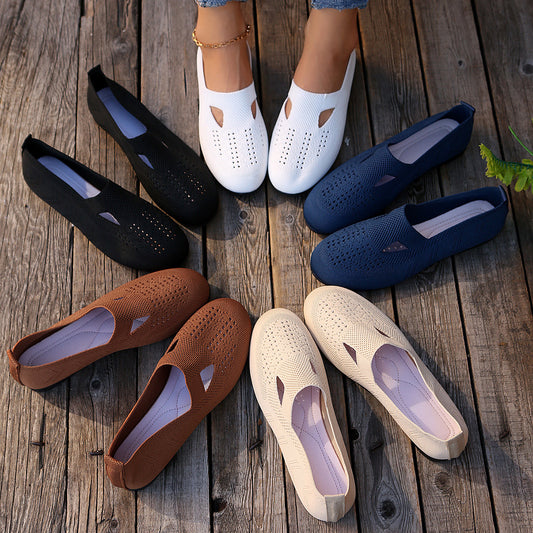 Zapatos de malla de suela fina y doble hueco