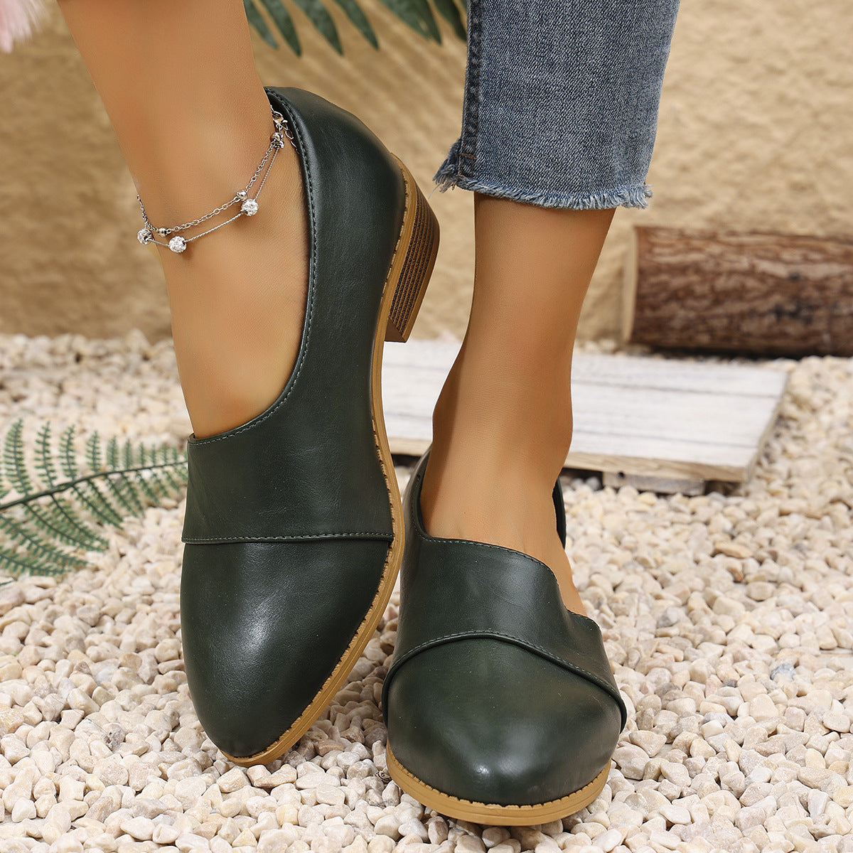 Zapatos Chelsea de tacón grueso