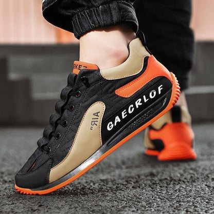 Zapatillas de piel con bloques de color