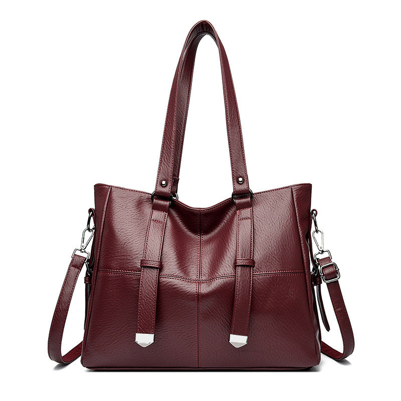 Elegante bolso tote grande de cuero suave — Bolso de mano de gran capacidad
