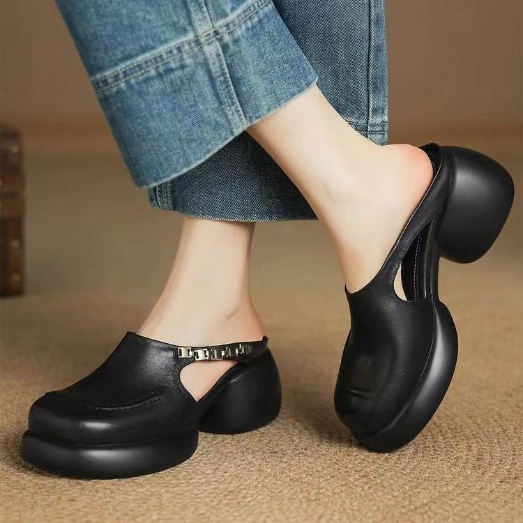 Nuevas mules de suela blanda y tacón grueso