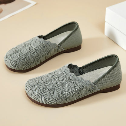 Zapatos de malla para mujer elegantes y cómodos con patrón de empalme.