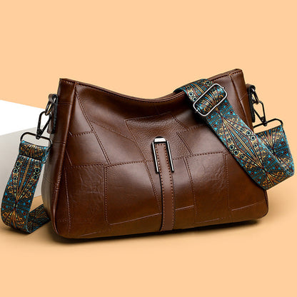 Bolso multicapa de piel suave de gran capacidad