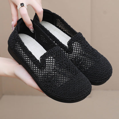 Zapatos de malla con punta redonda hueca
