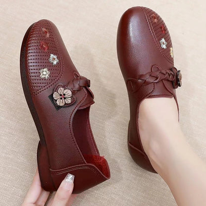 Zapatos de cuero suave con suela de piel de vaca