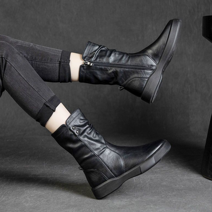 Botas delgadas botas de lana de invierno a media pantorrilla