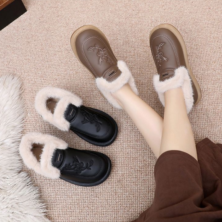 Zapatos de piel antideslizantes engrosados