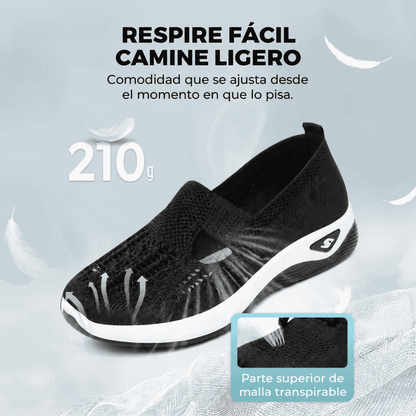 Zapatillas Deportivas Ligeras de Malla Transpirable para Mujer – Sin Cordones, Suela Plana, Comodidad Total