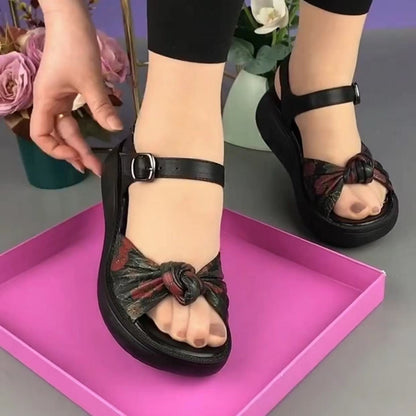 Sandalias de tiras de estilo retro (de cuero)