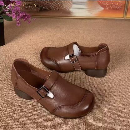 Zapatos casuales de piel para mujer (piel auténtica)
