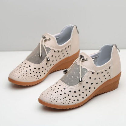 Sandalias de cuero, zapatos de plataforma cerrados