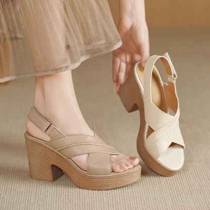 Sandalias de tacón alto con plataforma y punta abierta