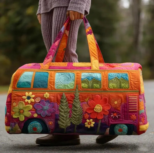 Bolso de viaje de fin de semana acolchado estilo bohemio unisex, ligero y cómodo