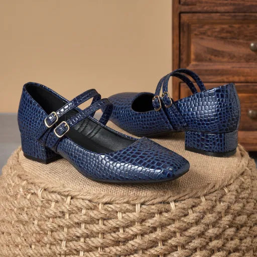 Zapatos de cuero de tacón grueso de 3 cm nuevos 2026