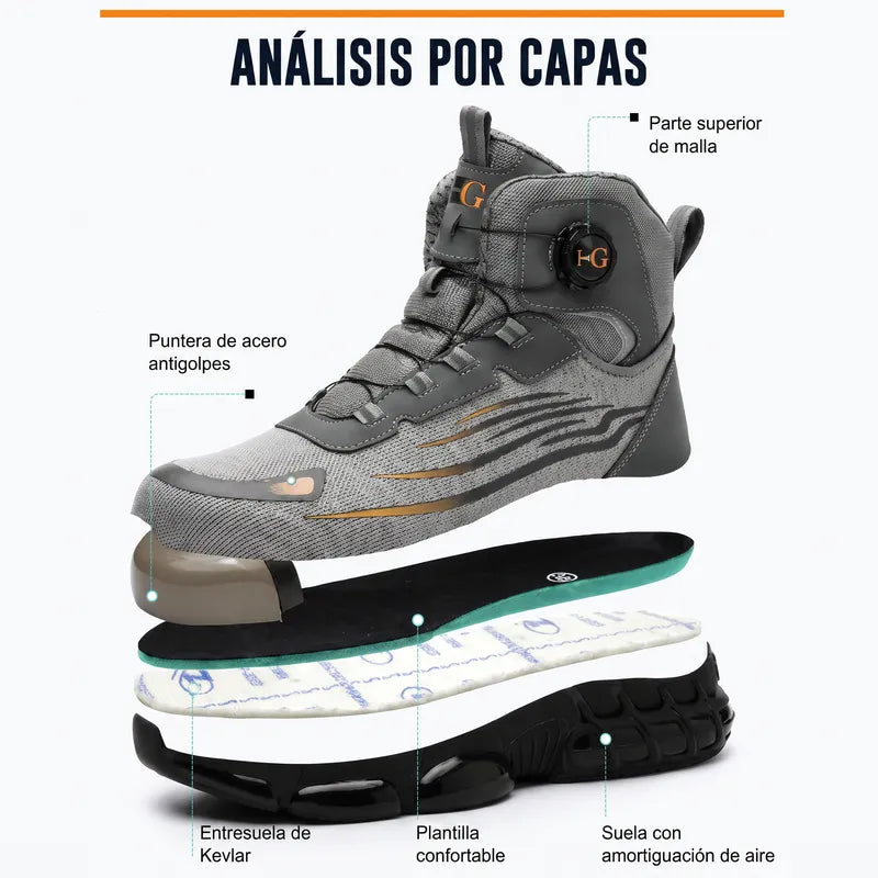 Zapatos de seguridad para hombre, resistentes, duraderos e impermeables