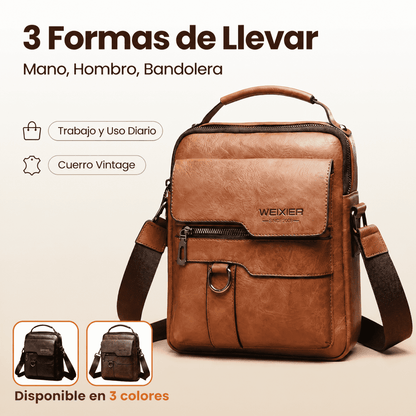 Bolso bandolera de cuero PU unisex, estilo urbano vintage, bolso de gran capacidad para el día a día
